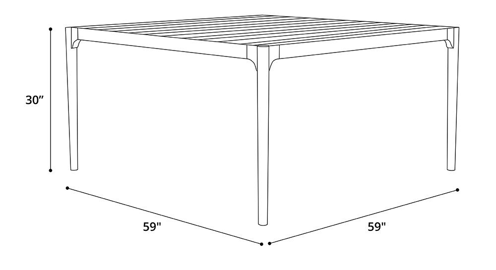 Haukland 59 in. Dining Table Dimensions