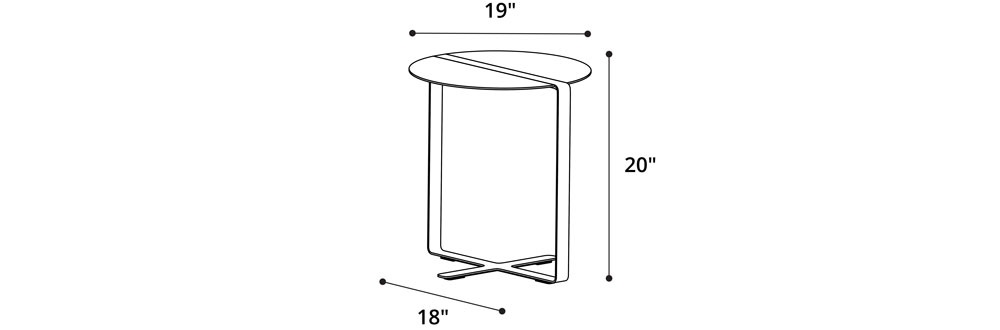 Newark End Table Dimensions