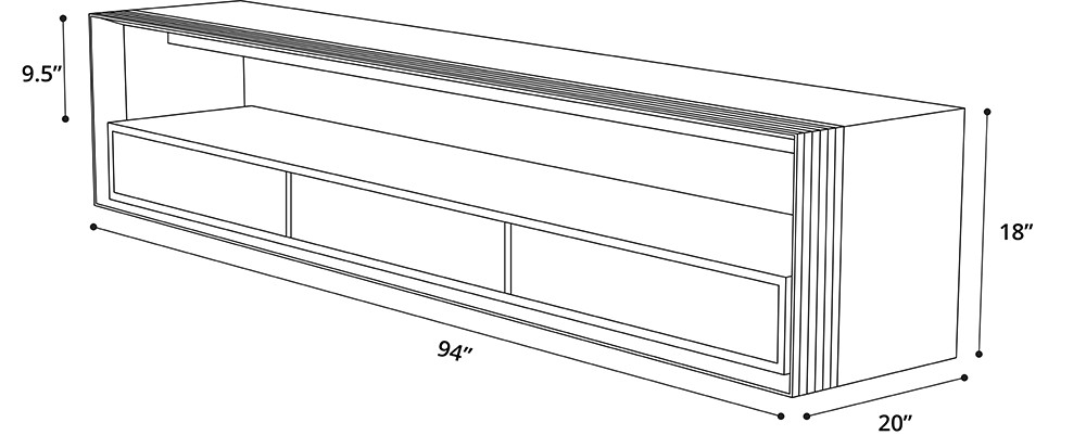 Beckenham 94in. Media Cabinet Dimensions