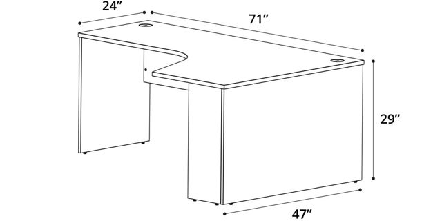 Broome Right Corner Desk Dimensions