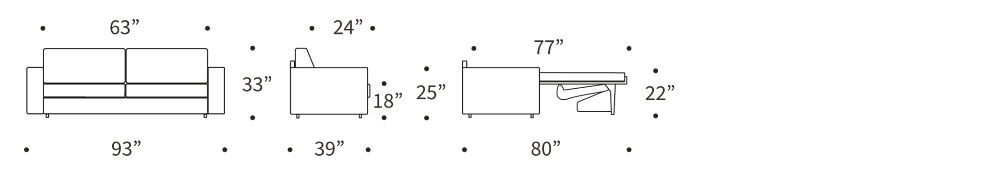 Carnell Queen Size Sofa Bed Dimensions