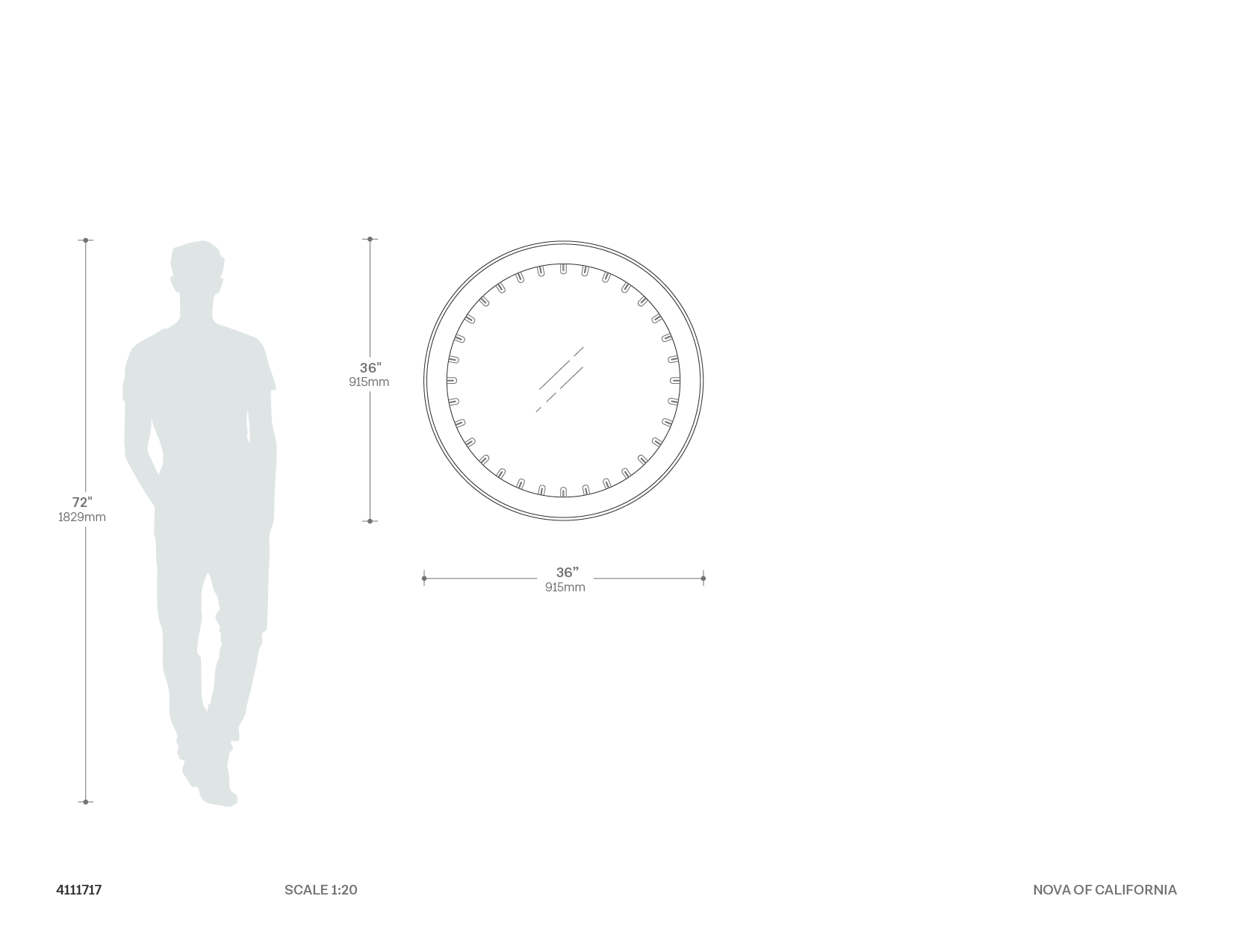 Carnival Round LED Infinity Wall Mirror Dimensions