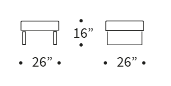 Ottoman Chrome Dimensions