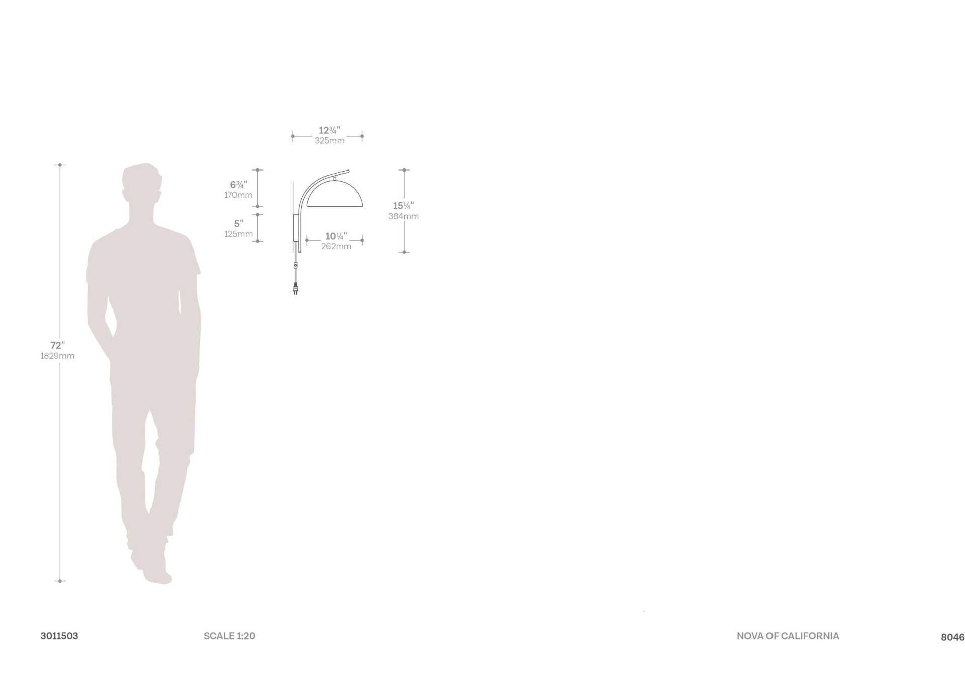 Domus Wall Sconce Dimensions