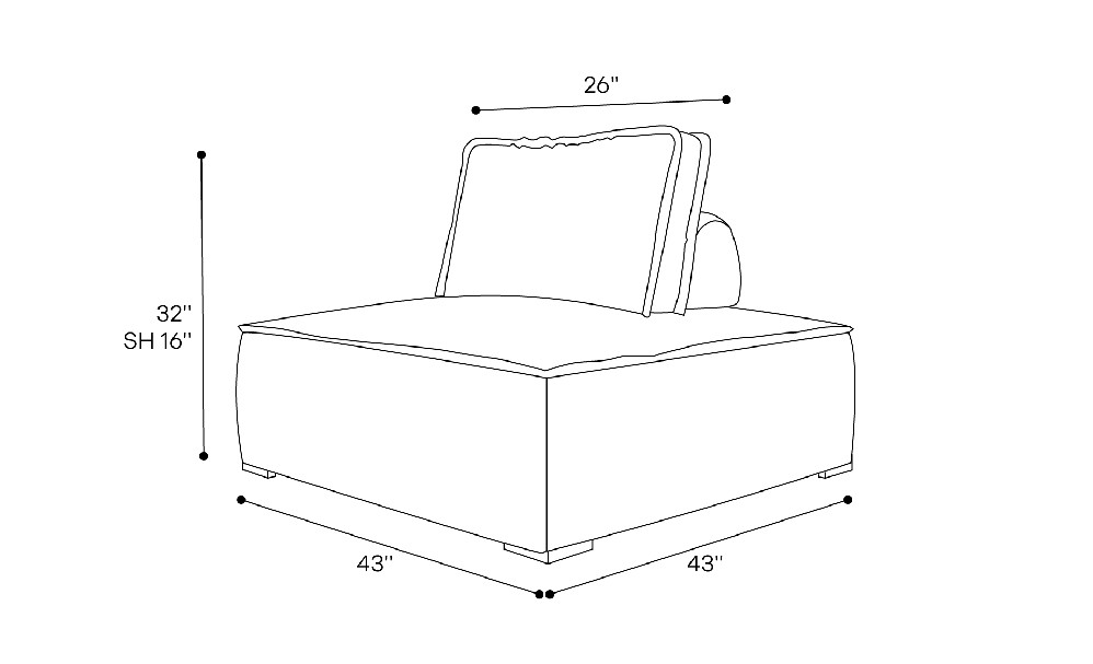 Hampton Outdoor Modular Chair Dimensions