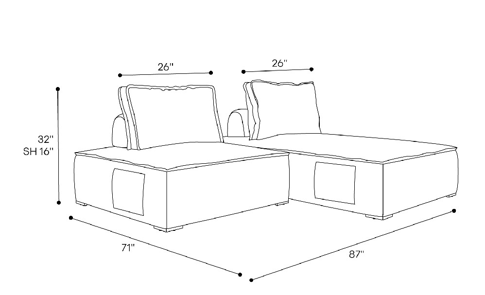 Hampton Outdoor Modular Sofa 01 Dimensions
