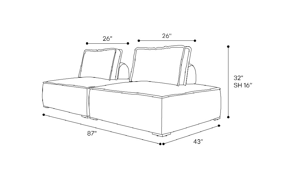 Hampton Outdoor Modular Sofa 02 Dimensions