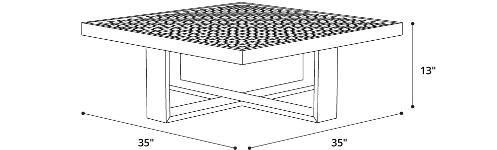 Leyton Square Coffee Table Dimensions