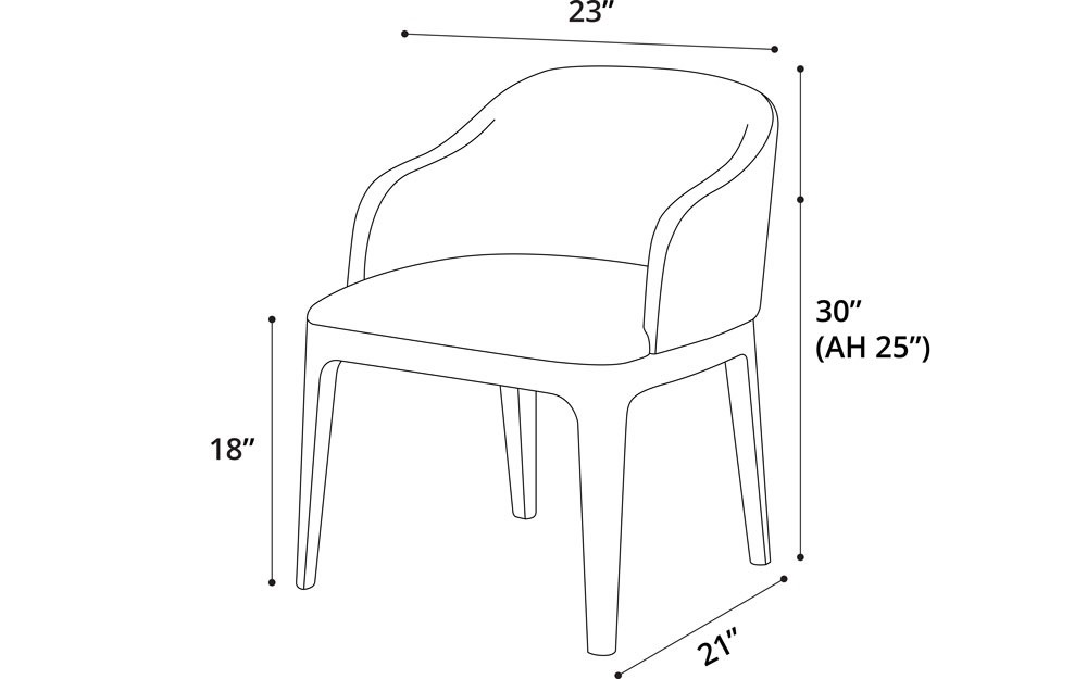 Milford Armchair Dimensions