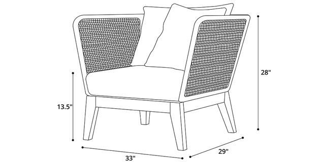Netta Outdoor Lounge Armchair Dimensions