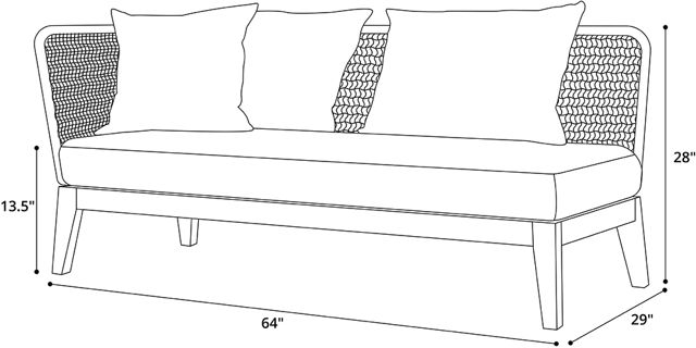 Netta Outdoor Right Arm Sofa Dimensions