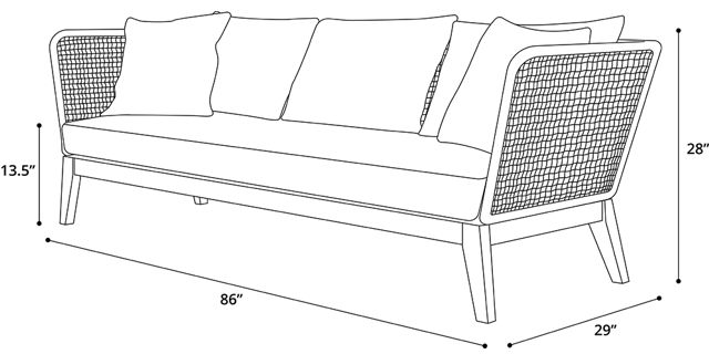 Netta Outdoor Sofa Dimensions