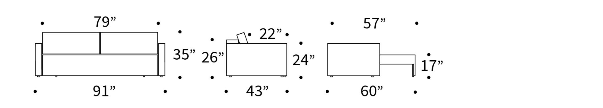 Newilla Sofa Bed Dimensions