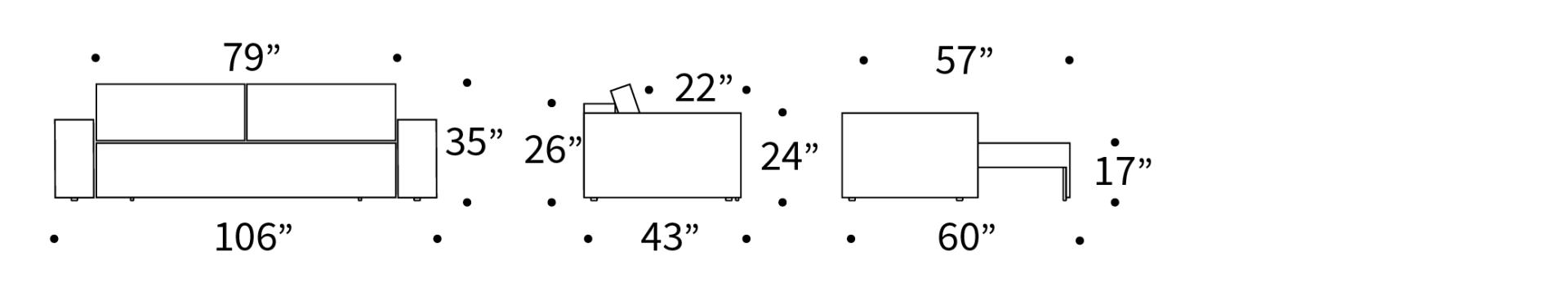 Newilla Sofa Bed Dimensions