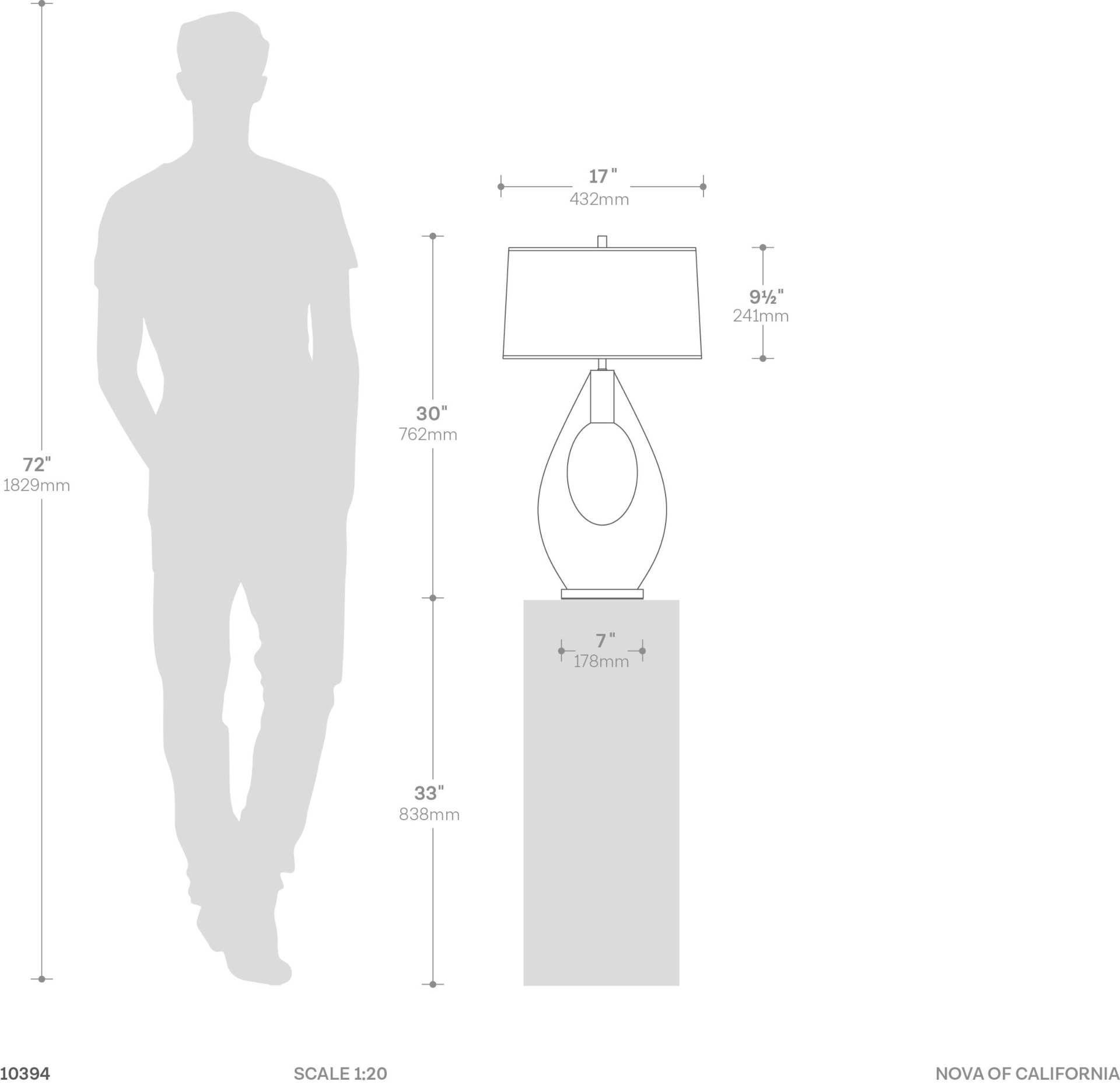 Pearson Table Lamp Pecan Dimensions