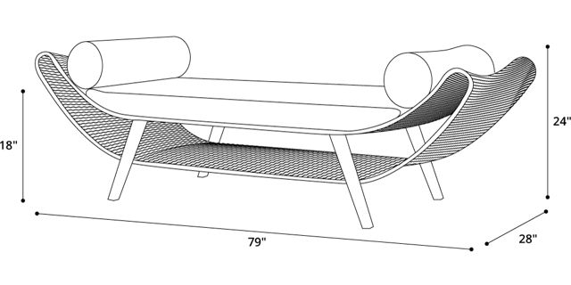 Reverie Outdoor Bench Dimensions