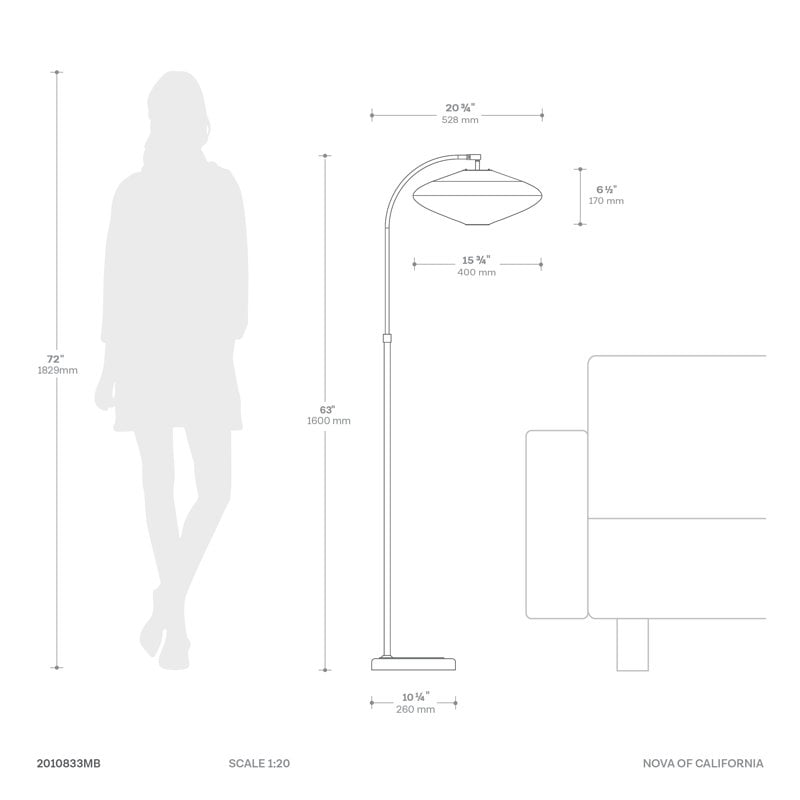 Roswell Floor Lamp Dimensions