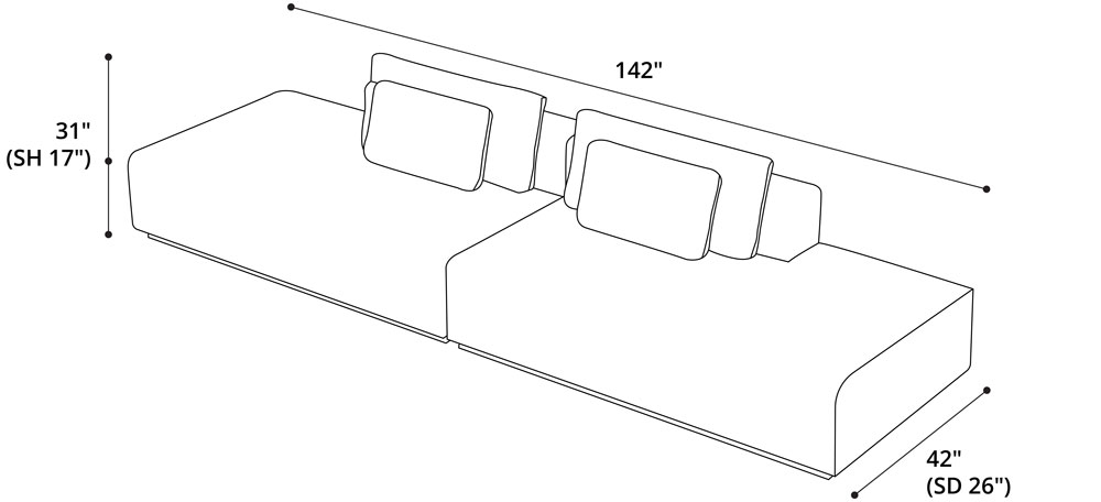 Sienna Sectional End Units Dimensions
