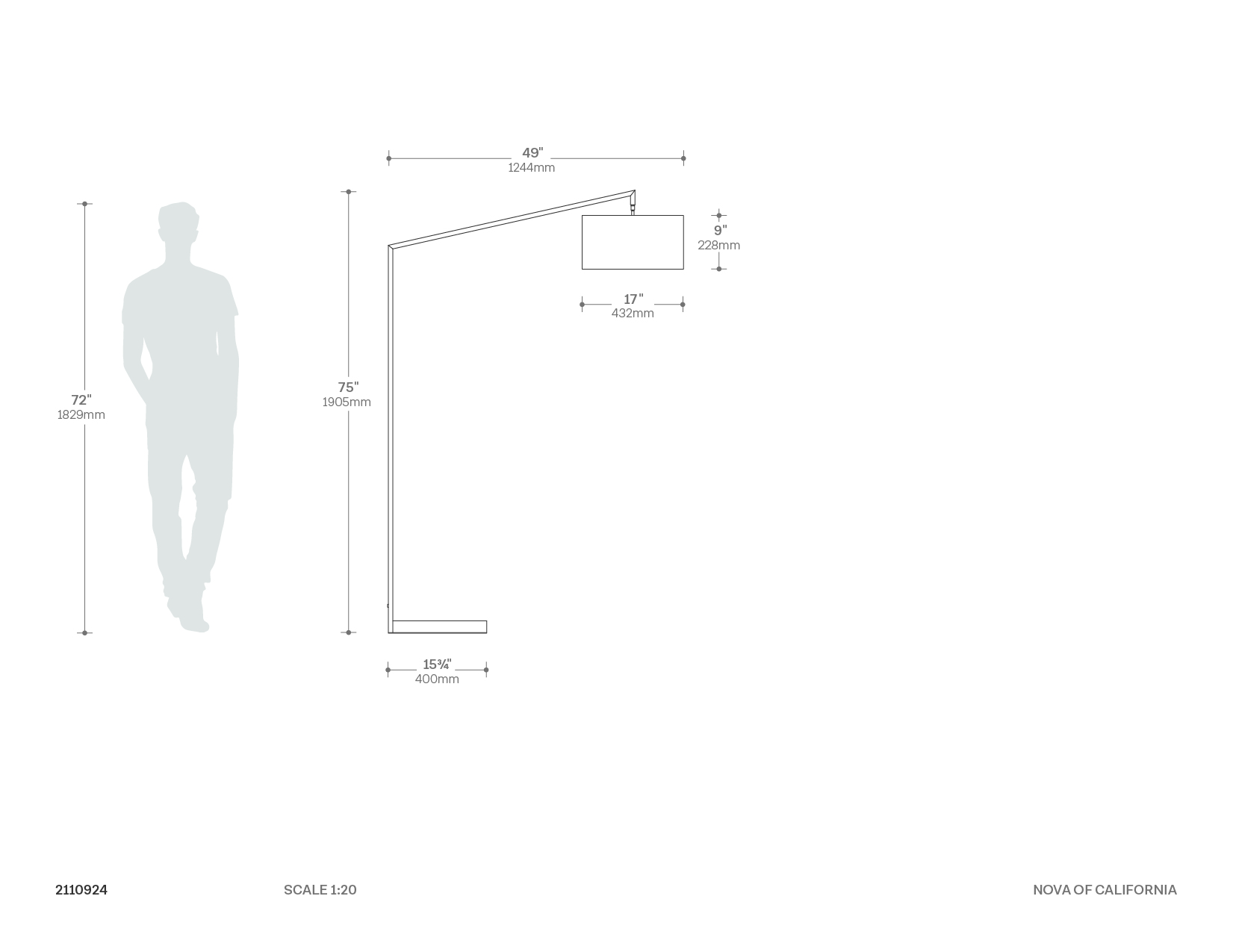 Stretch Chairside Arc Floor Lamp Dimensions