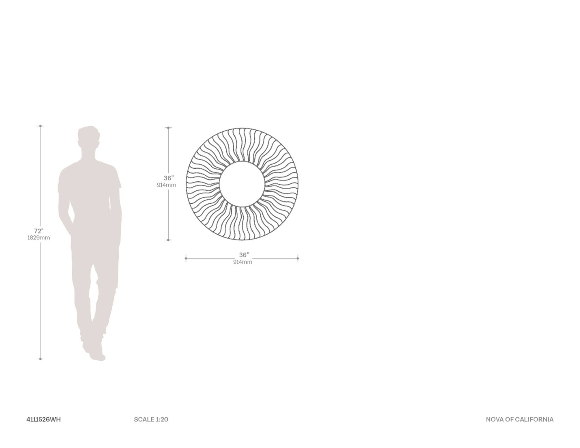 Sunburst Round Wall Mirror Dimensions
