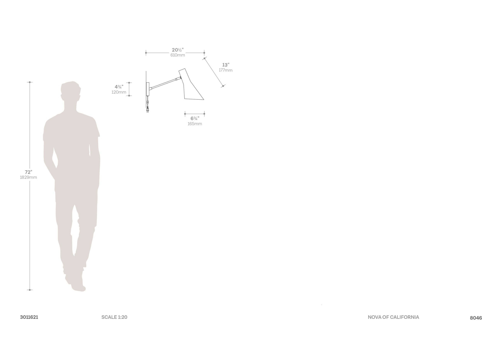Swing Wall Light Dimensions
