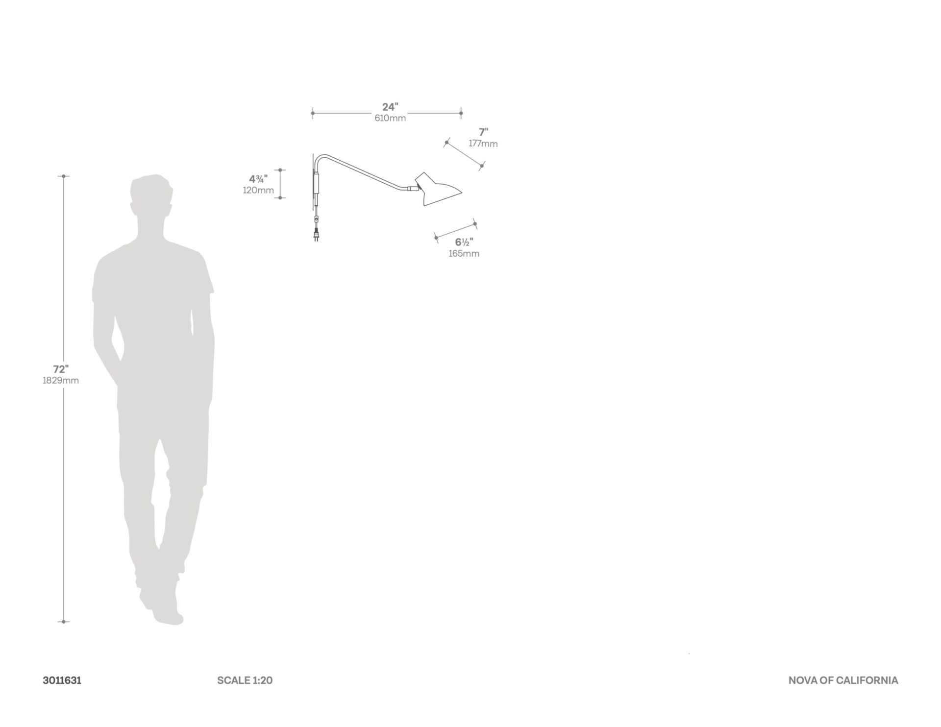 Swing Wall Lighting Dimensions