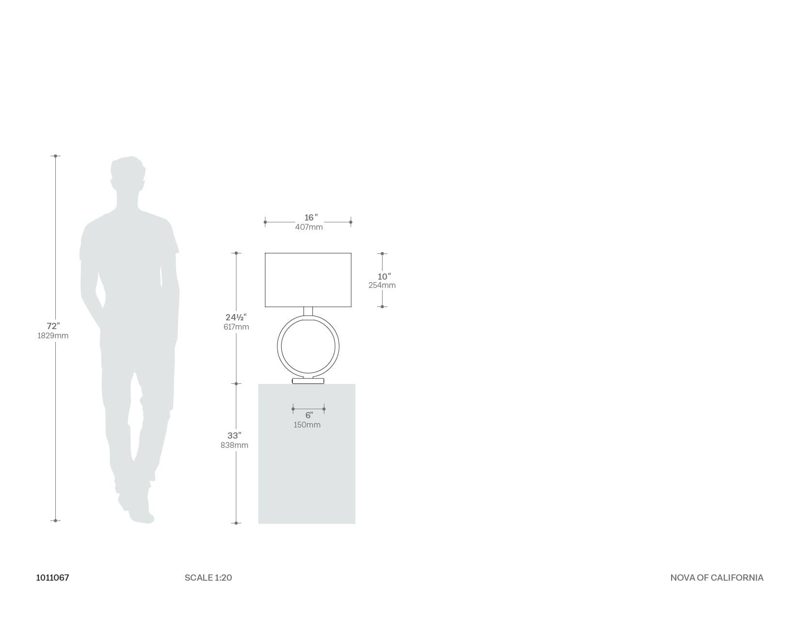 Tracey Ring Table Lamp Dimensions