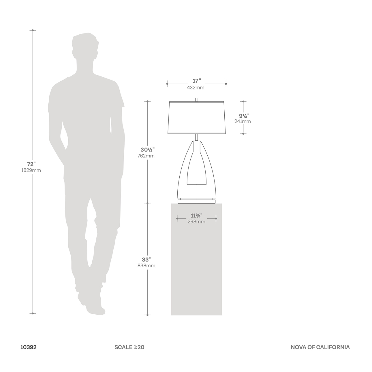 Trina Table Lamp Dimensions