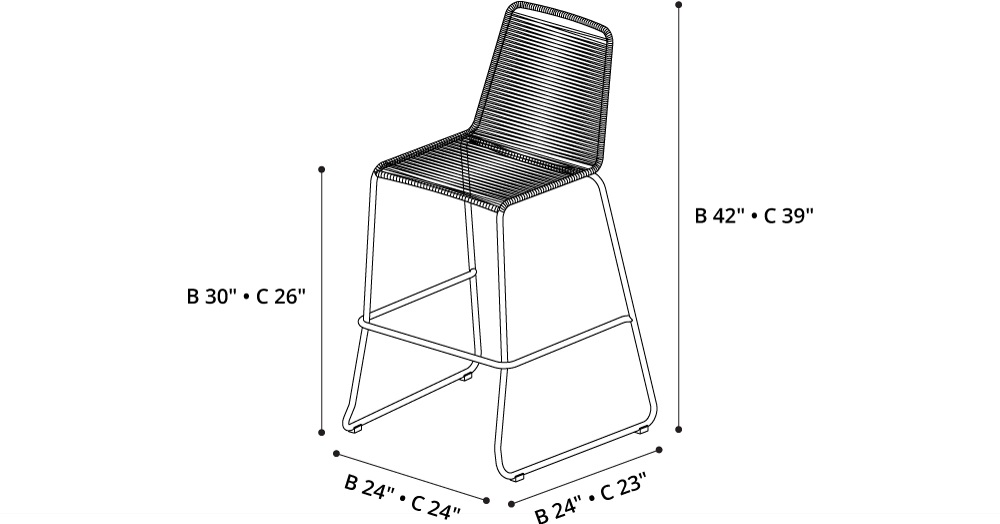 Yuma Bar Stool Dimensions