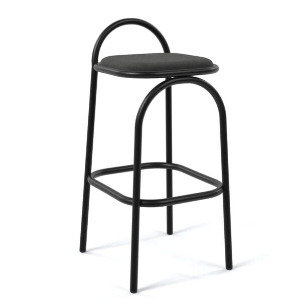 Charcoal Gray Fabric - Black Powder Coated Steel