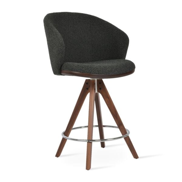 Athena Pyramid Wood Swivel Stool by sohoConcept