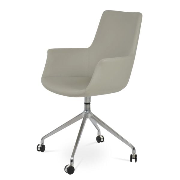 Bottega Spider High Back Swivel Armchair with Casters