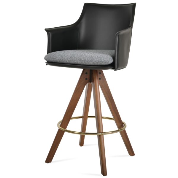 Briancon Pyramid Wood Swivel Stool by sohoConcept