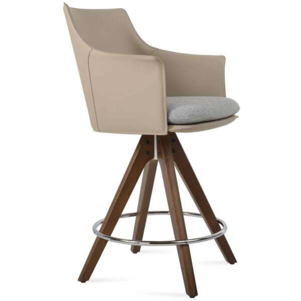 Briancon Pyramid Wood Swivel Stool by sohoConcept