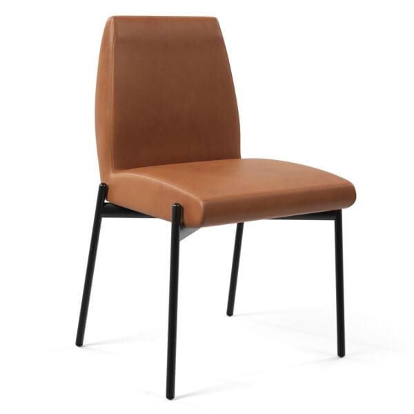 Chestnut Eco Leather - Black Powder Coated Steel