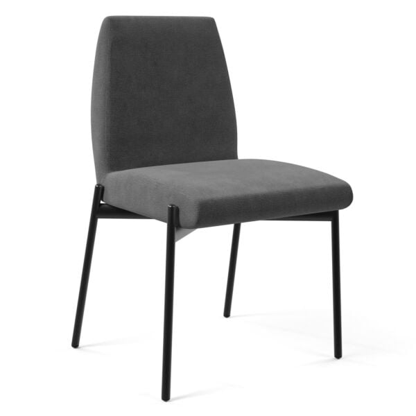 Charcoal Gray Fabric - Black Powder Coated Steel