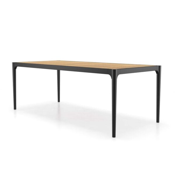 Top in Teak, Frame in Black Aluminum