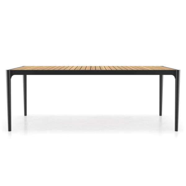 Top in Teak, Frame in Black Aluminum