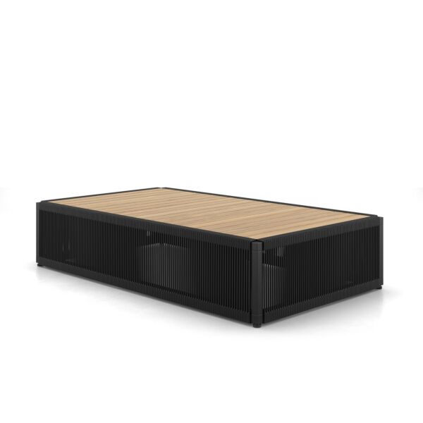 Top in Teak, Body in Black Cord, Structure in Black Steel