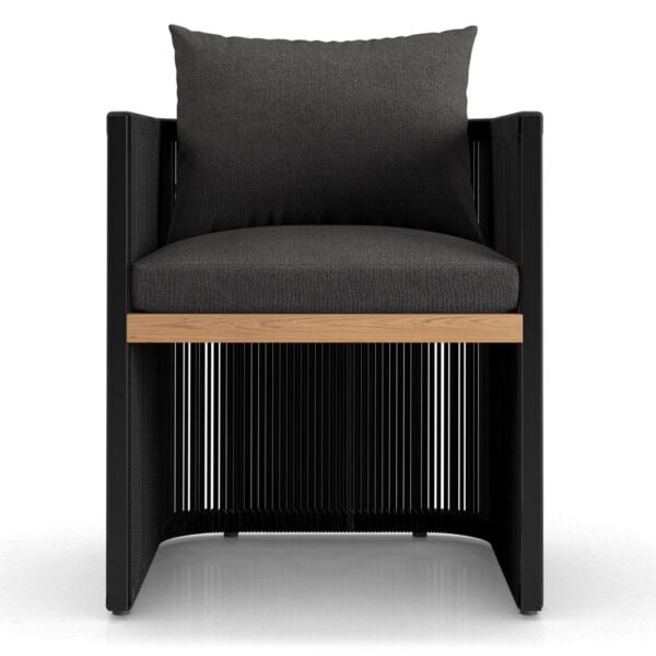 Cushions in Peppercorn Fabric, Body in Black Cord, Structure in Black Steel
