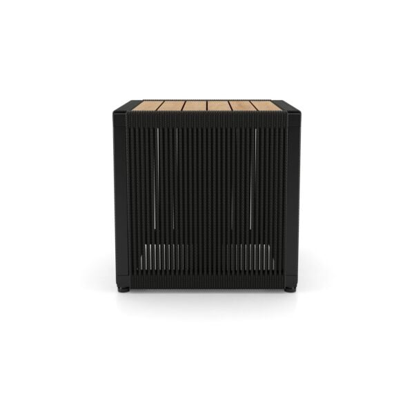 Top in Teak, Body in Black Cord, Structure in Black Steel