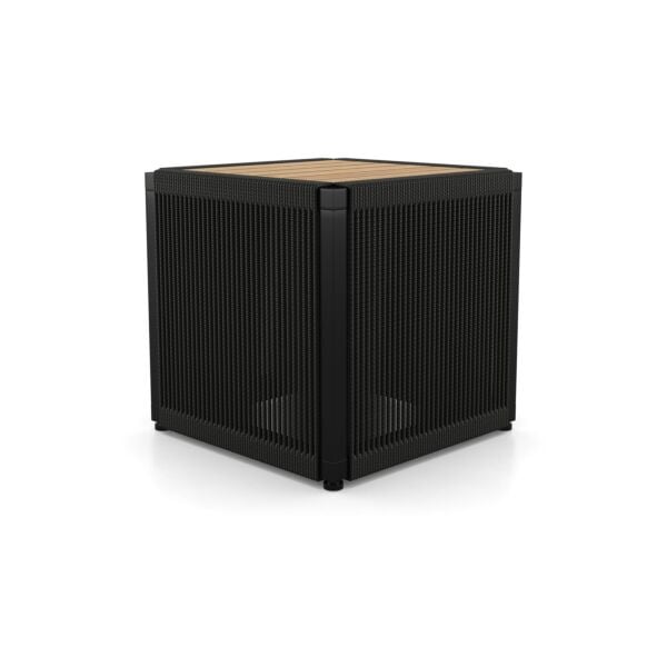 Top in Teak, Body in Black Cord, Structure in Black Steel
