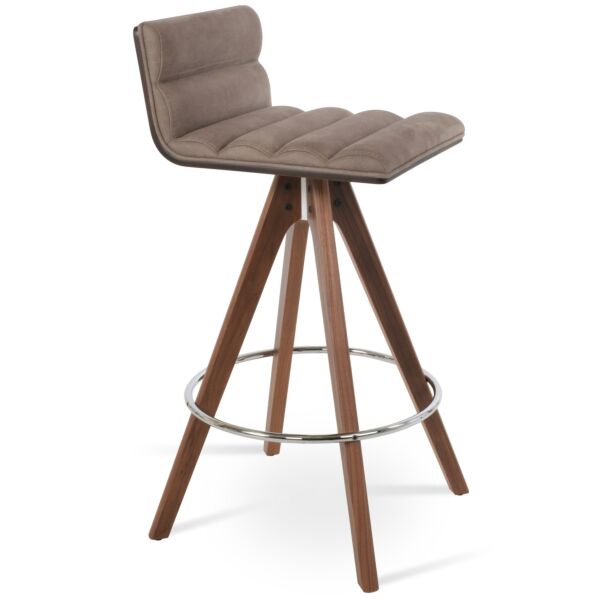 Corona Comfort Pyramid Wood Swivel Stool by sohoConcept