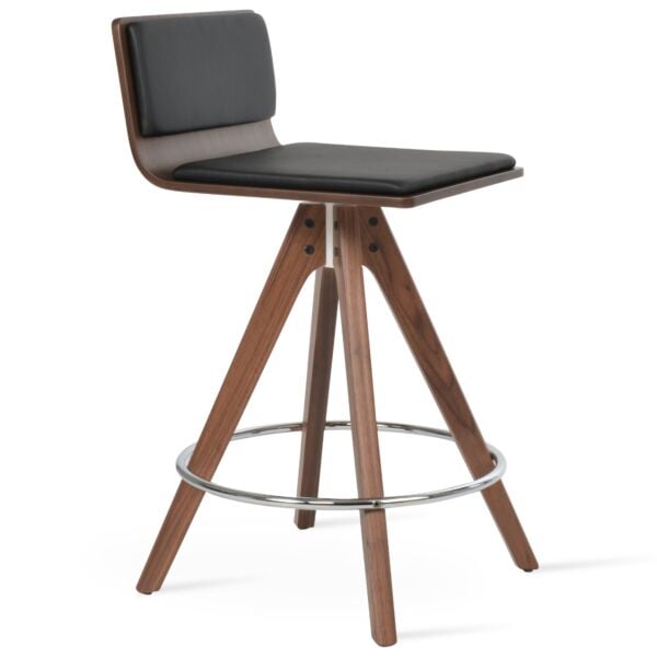 Corona Pyramid Wood Swivel Stool by sohoConcept