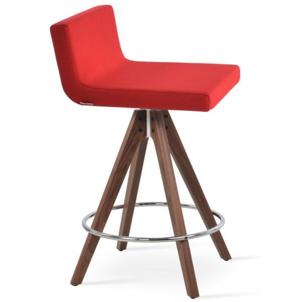 Dallas Pyramid Wood Swivel Stool by sohoConcept
