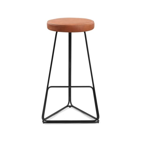 Chestnut Eco Leather - Black Powder Coated Steel