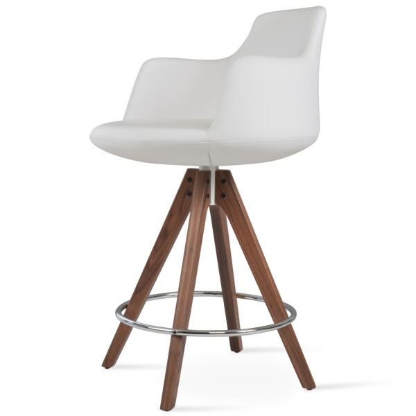 Dervish Large Pyramid Wood Swivel Stool by sohoConcept