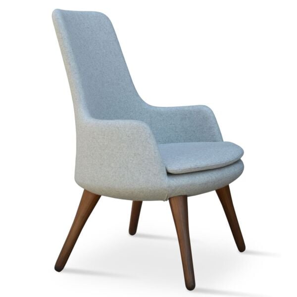 Dervish Lounge Wood High Back Armchair