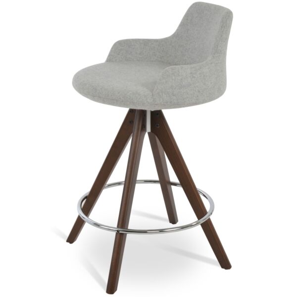 Dervish Pyramid Wood Swivel Stool by sohoConcept