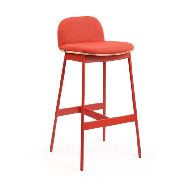 Terra Cotta Fabric - Natural Ash Backrest - Terra Cotta Powder Coated Base